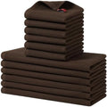 Homaxy 12 Pack 100% Cotton Kitchen Towels and Dishcloths Set, Dark Brown by Homaxy