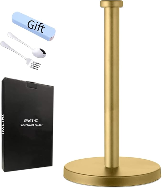 Stainless Steel Gold Paper Towel Holder Countertop by GWGTHZ