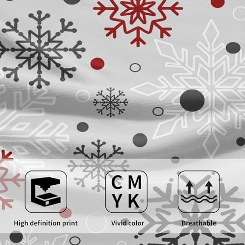 Winter Snowflake Bathroom Hand Towels Decorative Set 28.3x14 Inch Set of 2 Red - Image 3
