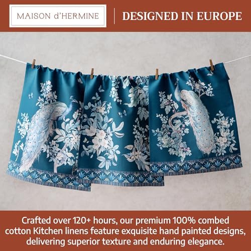 Maison d' Hermine Kitchen Towels Set of 3 100% Combed Cotton 27.50"x20" - Image 3
