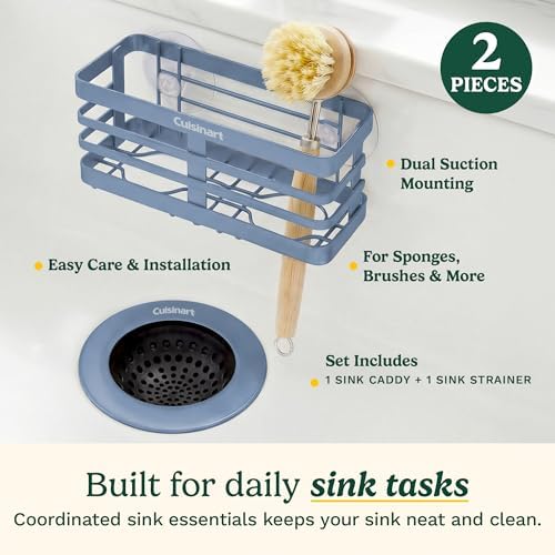 Cuisinart Sink Drain Strainer & Suction Cup Sponge Holder, 2-Piece Set - Image 2