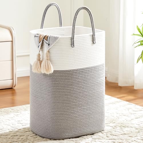 Artfeel Laundry Basket, Woven Cotton Rope Laundry Hamper, 40L Versatile Storage by Artfeel