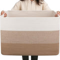 OIAHOMY 108L Extra Large Blanket Basket Dog Toy Basket Light Brown by MasterofSpaceOptimization