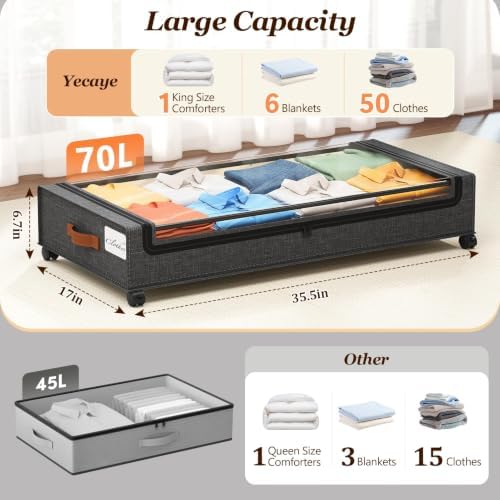 Yecaye 70L Under Bed Storage - Image 2