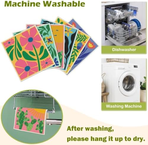 6 Pcs Swedish Paper Cloths for Kitchen, Reusable Paper Towels Washable - Image 5