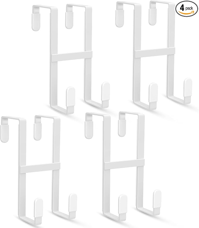FYY 4 Packs Over The Door Hooks, Double Sided Door Hanger Hook by FYY