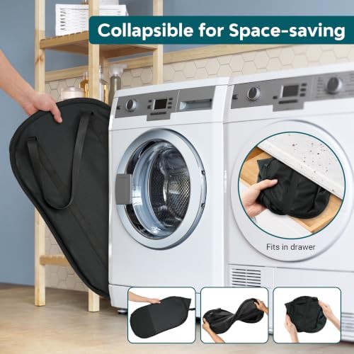 100L Collapsible Laundry Baskets, Easy Carry Foldable Clothes Hamper - Image 5