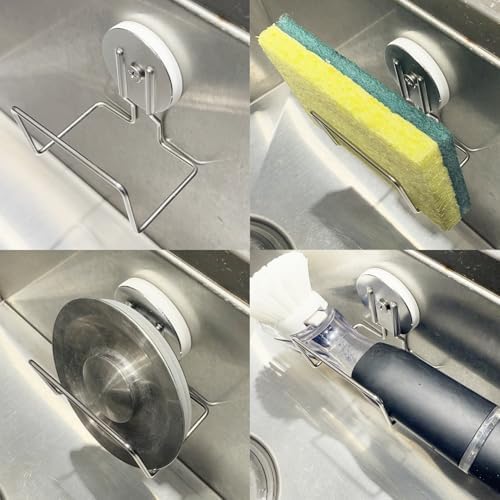 Magnetic Sponge Holder for Kitchen Sink, Stainless Steel Sink Organizer - Image 3