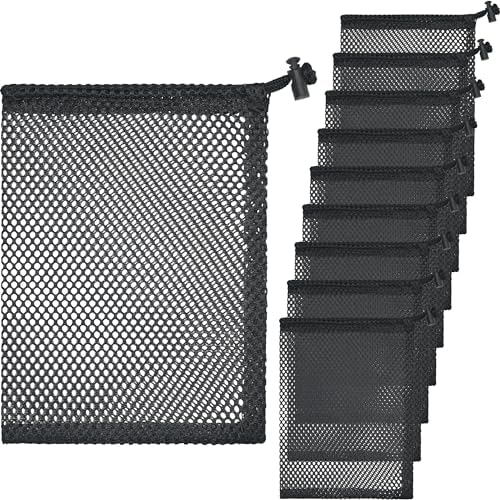10 Pcs Mesh Drawstring Bag 6" x 8" by BOJITEXS