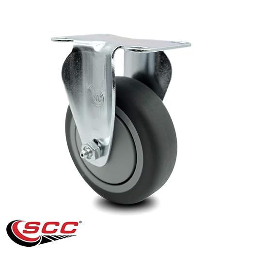 Service Caster Brand Replacement Caster for Uline Caster H-5537R - Rigid Top Plate Caster with 4 Inch Thermoplastic Rubber Wheel - Fits Carts, Dollies and Poly Box Trucks H-3318