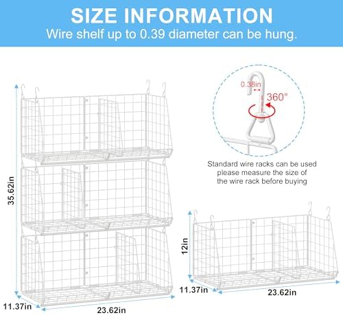 23.62” Extra-Long Under-Shelf Hanging Laundry Basket Organizer, Fits Wire - Image 7
