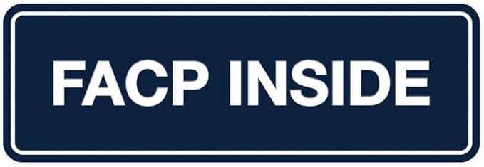Signs ByLITA Standard FACP Inside Sign | Fire Safety Signage (Navy Blue/White) - Medium 1 Pack