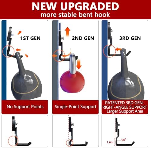 3-H Heavy Duty Magnetic Hooks, No-Drill Garage Power Tool Holder, 4 Pack - Image 2