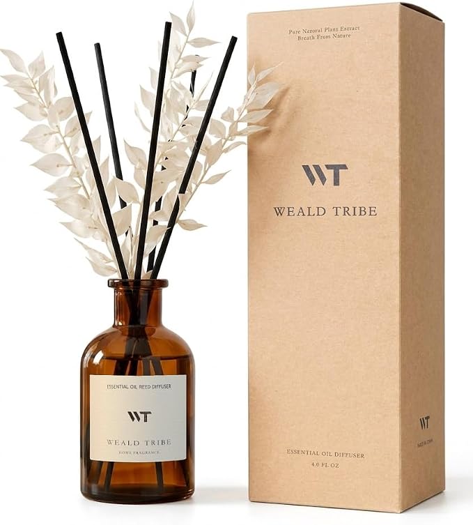 Reed Diffuser Set for Bathroom Air Fresheners, Oil Diffuser Sticks | Hotel by WEALD+TRIBE
