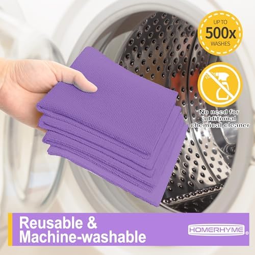 Microfiber Cleaning Cloth, 12 Pack Purple Cleaning Rags, Reusable Microfiber - Image 7