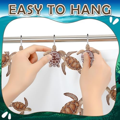 Amyhill 12 Pcs Shower Curtain Hooks Decorative Shower Curtain Rings Stainless - Image 3