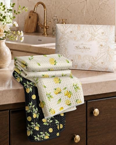 Miss Adola Reversible Microfiber Kitchen Towels Set of 2, Lemon Refreshment - Image 6