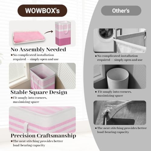WOWBOX 2 Pack Laundry Baskets, Collapsible Dirty Clothes Laundry Hampers - Image 5