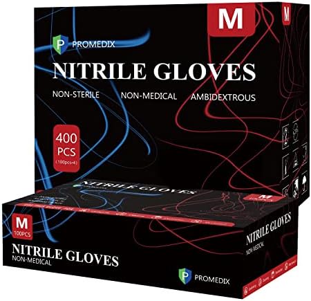 PROMEDIX P Nitrile Disposable Gloves, 4mil-100 Count, Gloves Disposable Latex by PROMEDIXP