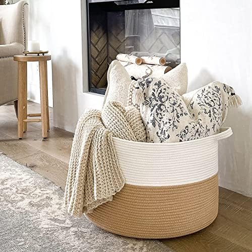 INDRESSME XXXLarge Woven Rope Blanket Basket Living Room - Image 3
