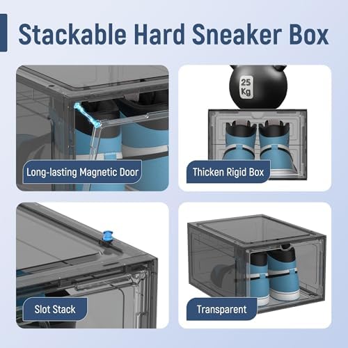 10 Pack Thickened Clear Stackable Shoe Organizer - Image 4