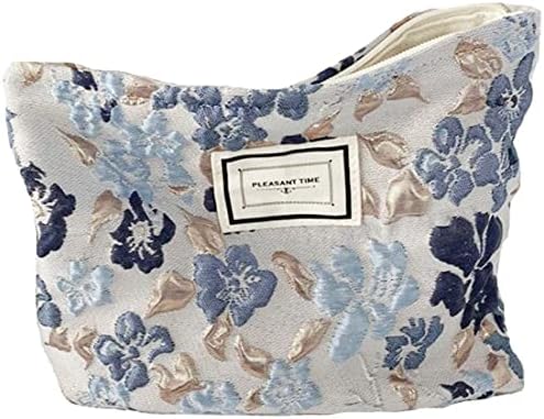 SxoSyo Flowers Makeup Bag for Women, Large Cosmetic Pouch for Purse by SxoSyo