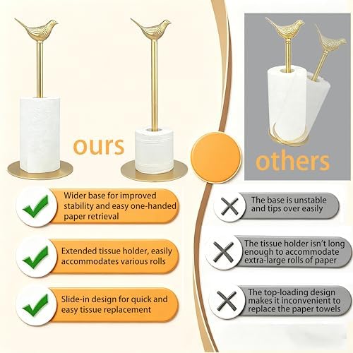 Gold Paper Towel Holder Countertop Brass Papertowel Holder - Image 6