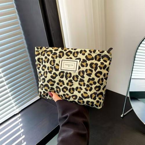 SxoSyo Leopard Makeup Bags, Large Canvas Cosmetic Pouch - Image 2