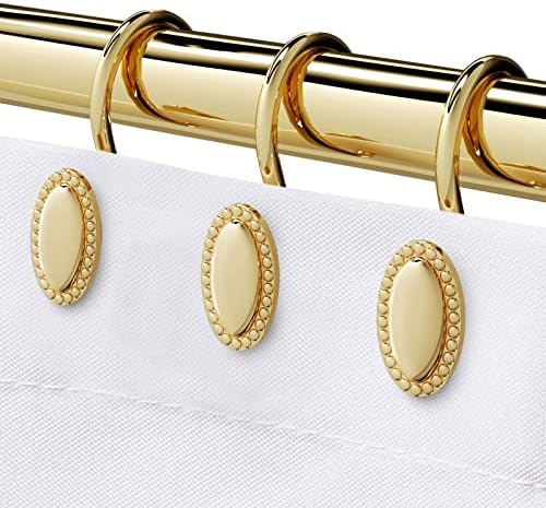 Gold Shower Curtain Hooks Rings, Zinc Alloy by iToplin