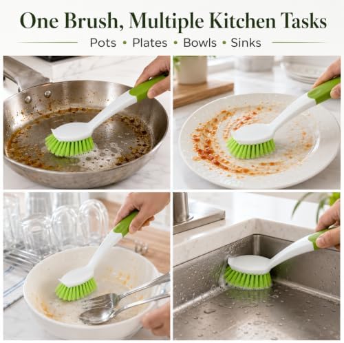 2-Pack Dish Brush with Long Handle - Image 6