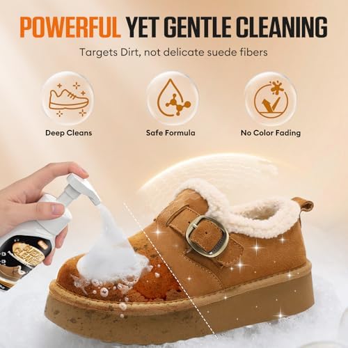 Suede Shoe Cleaner, No-Rinse Suede & Nubuck Cleaner Removes Dirt & Stains - Image 2