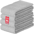 DecorRack 100% Cotton Kitchen Towels 15x25 in, Light Grey Set by DecorRack