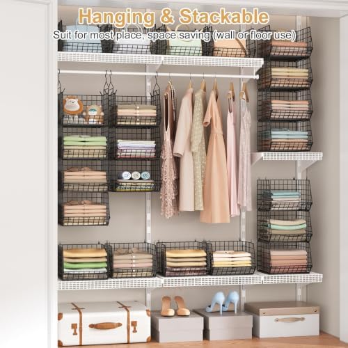 6 Tier Closet Hanging Organizer, Clothes Hanging Shelves - Image 2