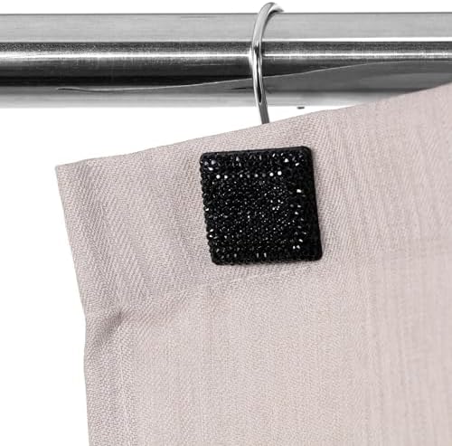 Black Bling Shower Curtain Hooks: Christmas Bathroom Curtain Rings - Image 3