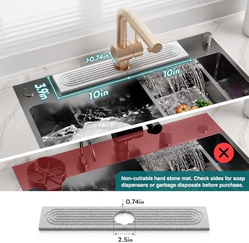 Stone Faucet Mat for Kitchen Sink, Diatomite Stone Drying Mat for Kitchen - Image 3