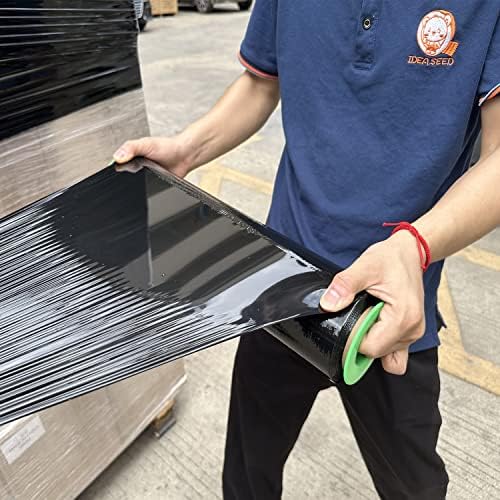 4 Pack Black Stretch Wrap 18" x 1000 Feet 80 Gauge Industrial Strength - Image 3