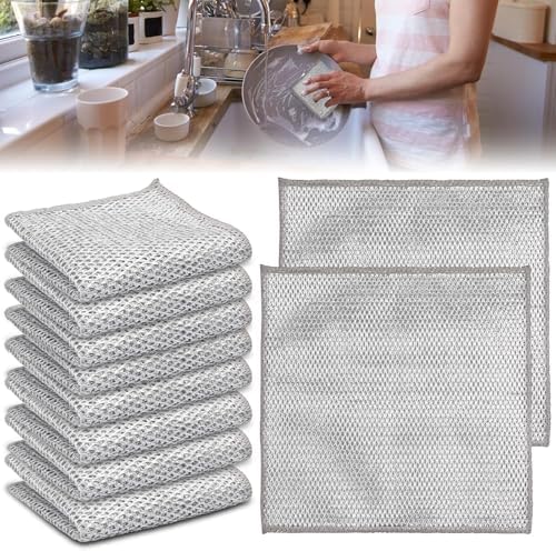 Wire Dishwashing Rag for Wet and Dry, 10 Pack Non-Scratch Wire Dishcloth by Unknown