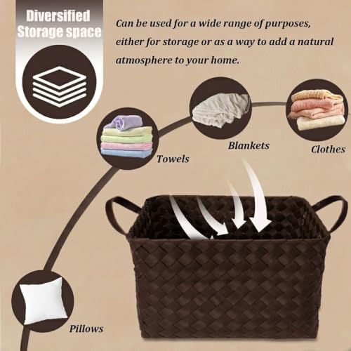 Handwoven Clothes Basket Laundry Hampers Large Wicker Storage Baskets - Image 4