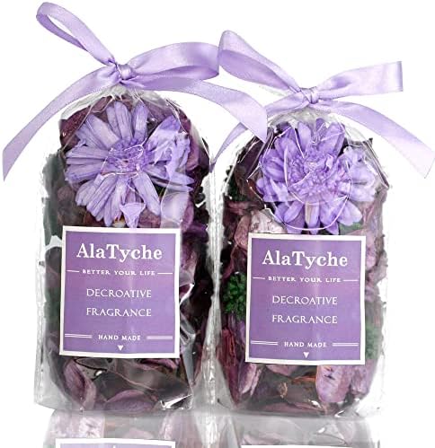 Purple Potpourri Bags, Lavender Scented Decorative Bowl Filler by Alatyche