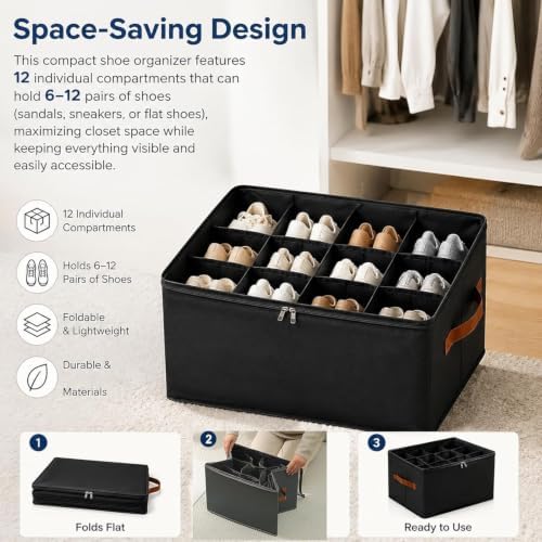 Oxford Fabric Foldable Design Shoe Organizer, Storage Box, Large Capacity - Image 4