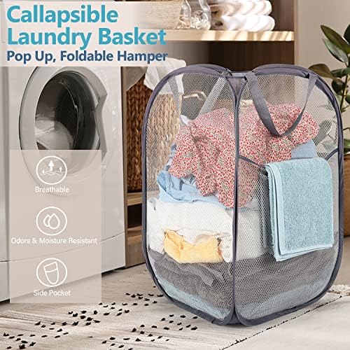 BATTOO Deluxe Strong Mesh Pop up Laundry Hamper Basket - Image 4
