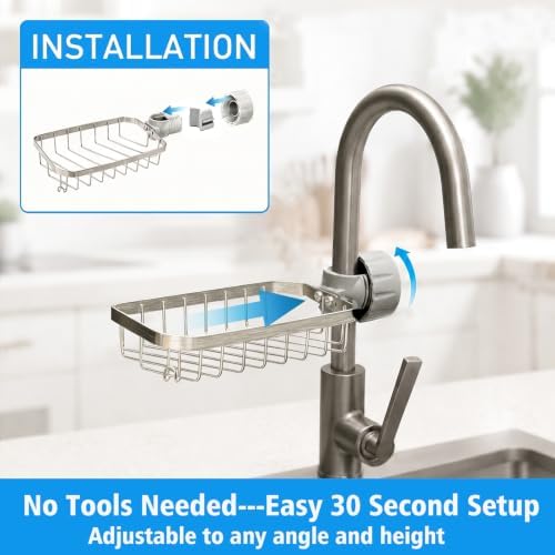 Kitchen Sink Sponge Holder over Faucet Caddy Organizer - Image 6