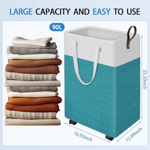 HomeHacks 90L Rolling Laundry Basket - Image 2