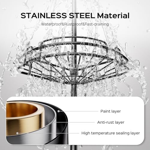 HAMITOR Corner Shower Caddy Tension Pole: No-Drill Rustproof Bathroom Shelf - Image 3