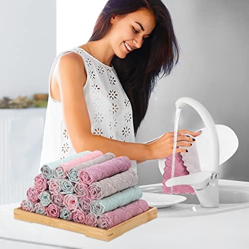 Rachan 11Pack Kitchen Dish Cloths, Reusable Dish Towels, Nonstick Oil Washable - Image 4