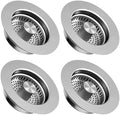 Kitchen Sink Drain Strainer 4 Pack, 304 Stainless Steel Pop Up Sink Stopper by TGOSOMT%C2%AE