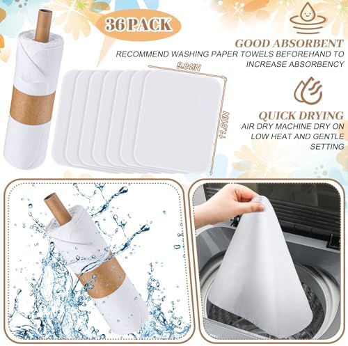 36 Pack Reusable Paper Towels Roll Cleaning Cloth - Image 4