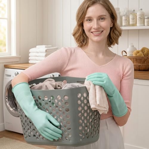 Rubber Dishwashing Gloves, Reusable Cleaning Gloves - Image 4
