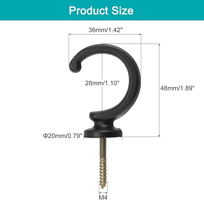 uxcell 4Pcs Curtain Holdback, Aluminum Alloy Wall Mounted Curtain Holders - Image 2