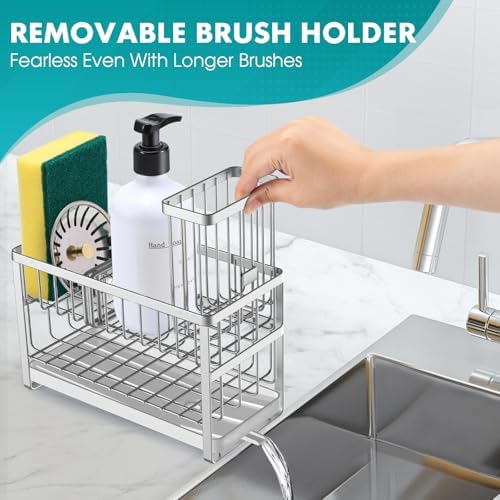 Sinnsally Kitchen Sponge Holder, Sink Caddy Organizer - Image 3